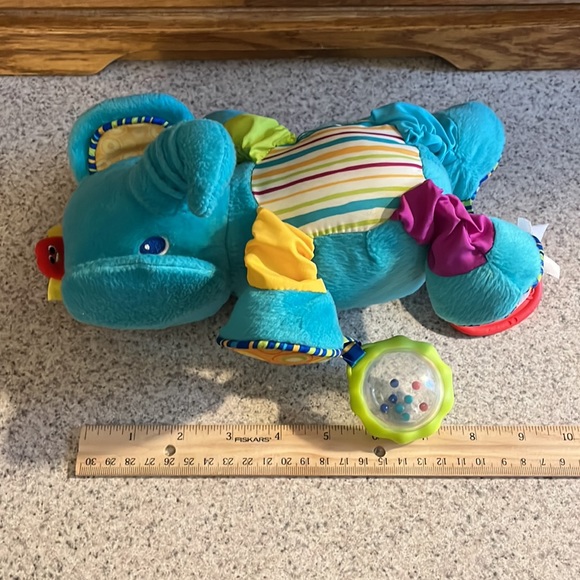 Bright Starts Plush Blue Elephant with Attached Toys Crinkles Rattles - Picture 9 of 9